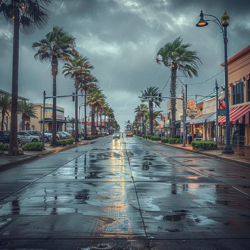 Galveston, TX on a rainy day