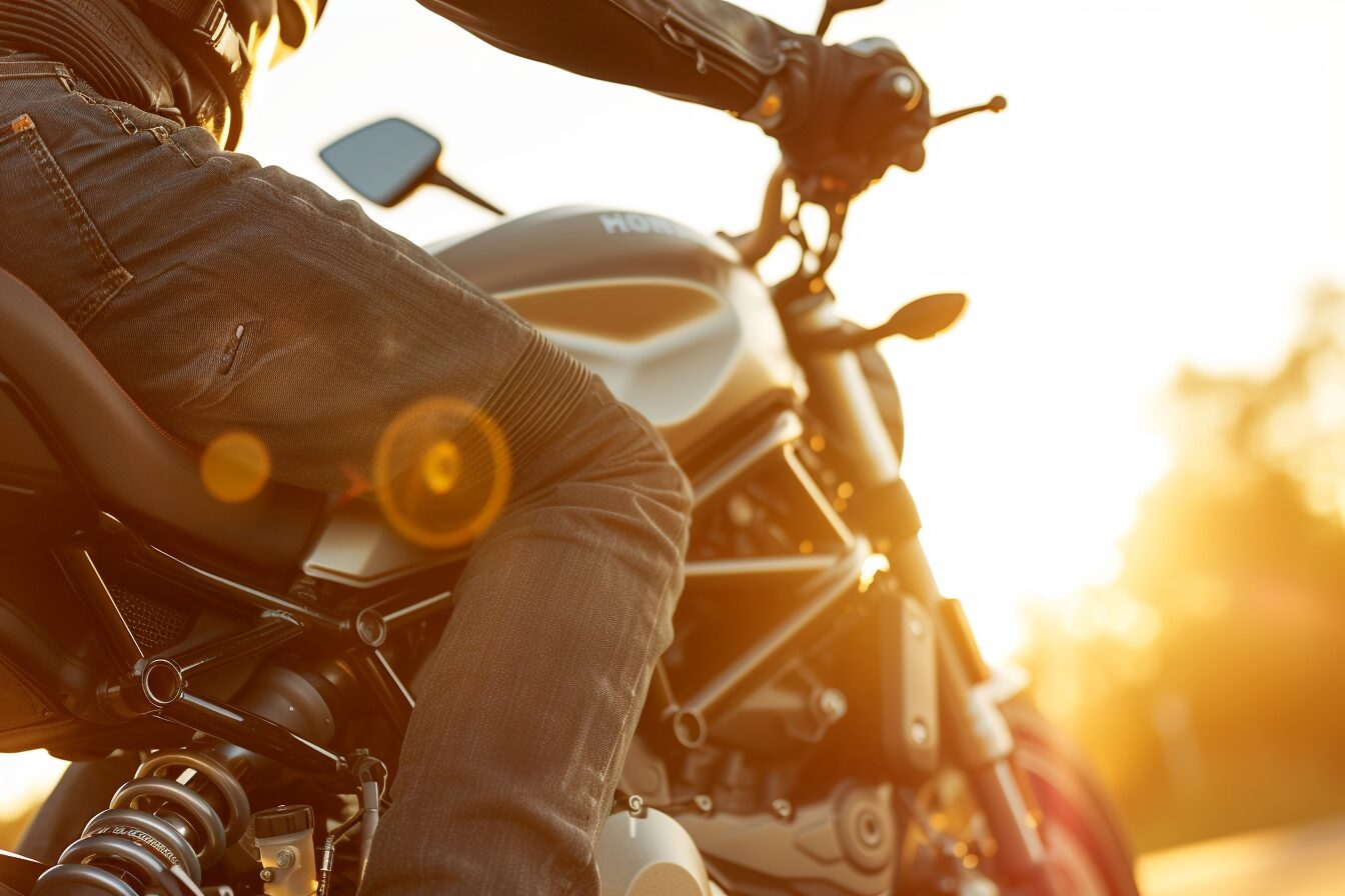 A motorcyle rider on their bike