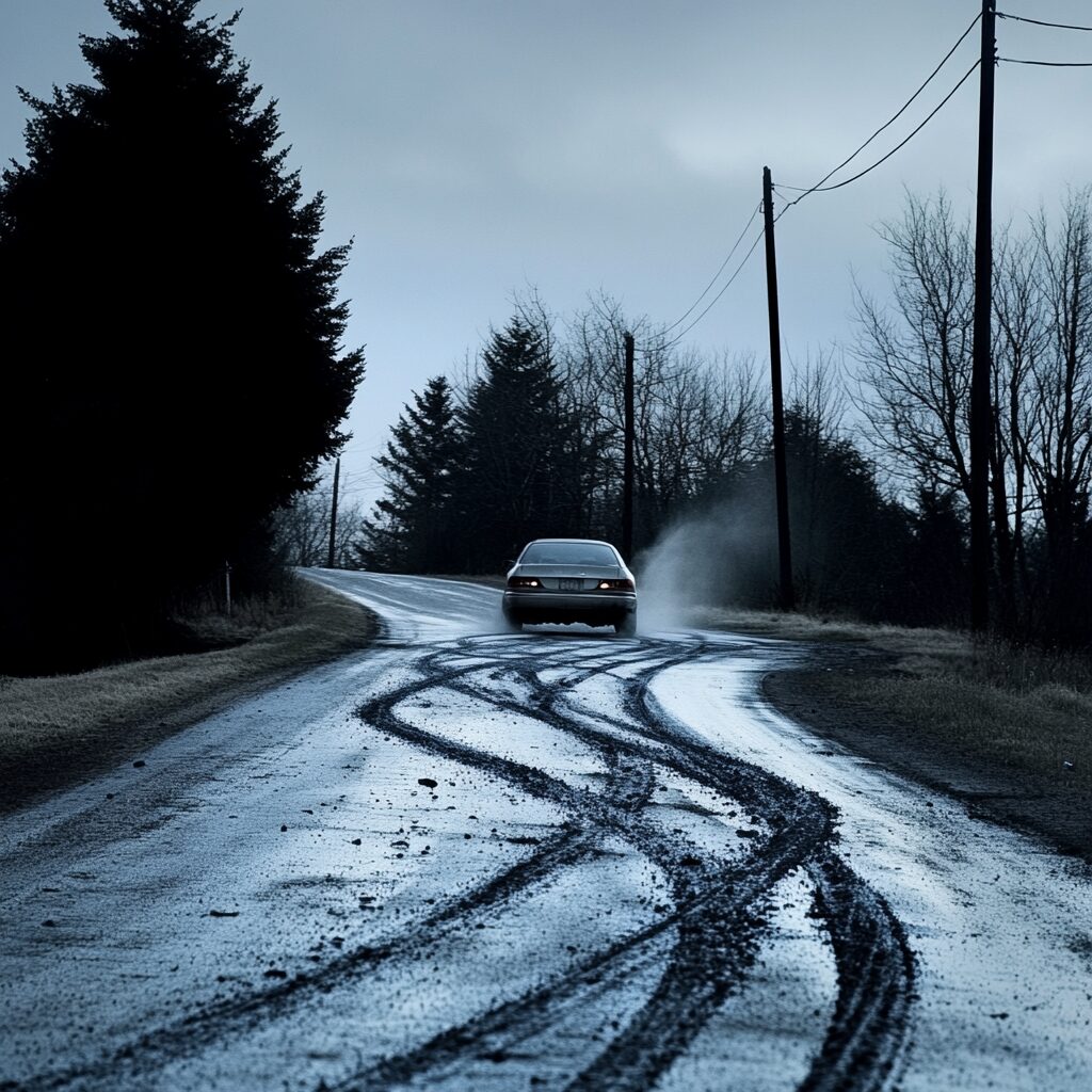 car skidding on road