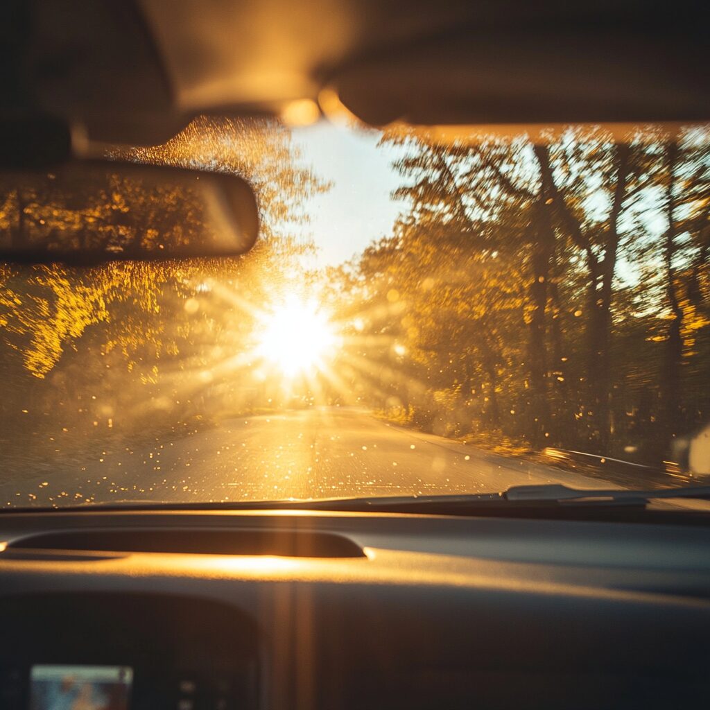 sun glare while driving